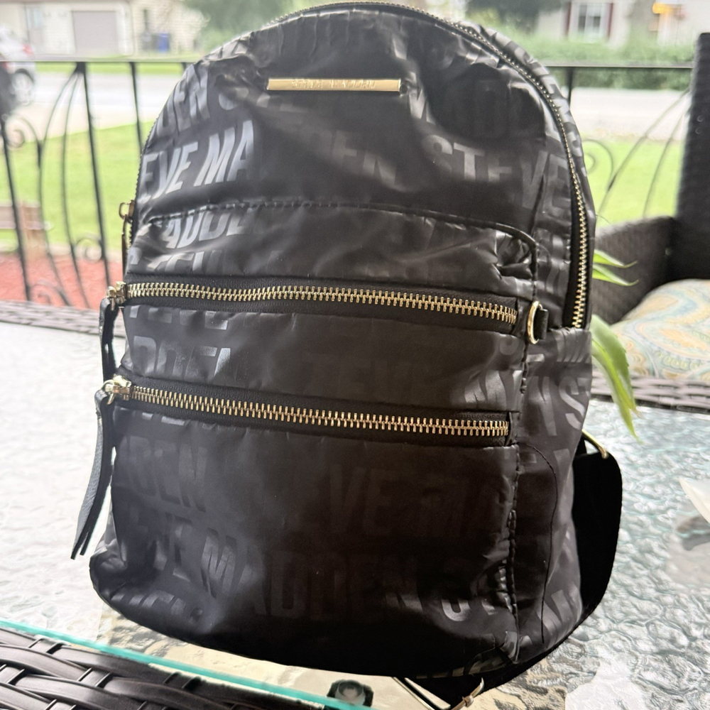 Steve Madden BPrep Embossed Backpack Bag Black ~